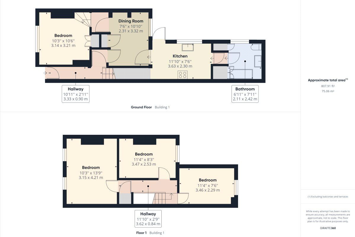 Floorplan of 4 bedroom Mid Terrace House to rent, Clinton Road, Northampton, Northamptonshire, NN4