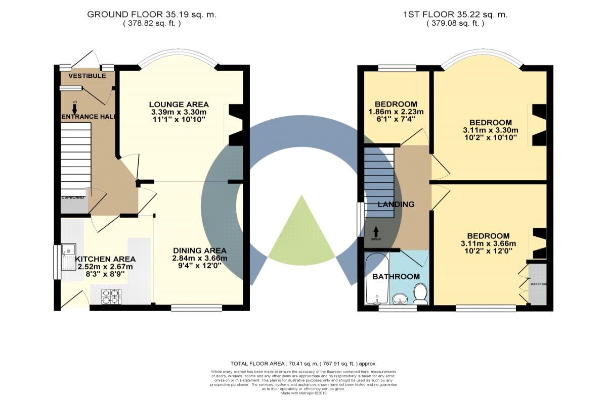 Floorplan of 3 bedroom Semi Detached House to rent, Southfield Avenue, Northampton, Northamptonshire, NN4