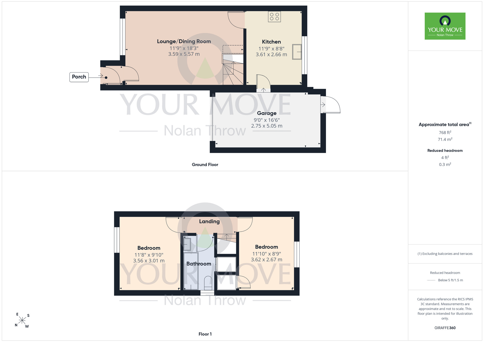 Floorplan of 2 bedroom Semi Detached House for sale, Gedling Close, Wakes Meadow, Northampton, NN3
