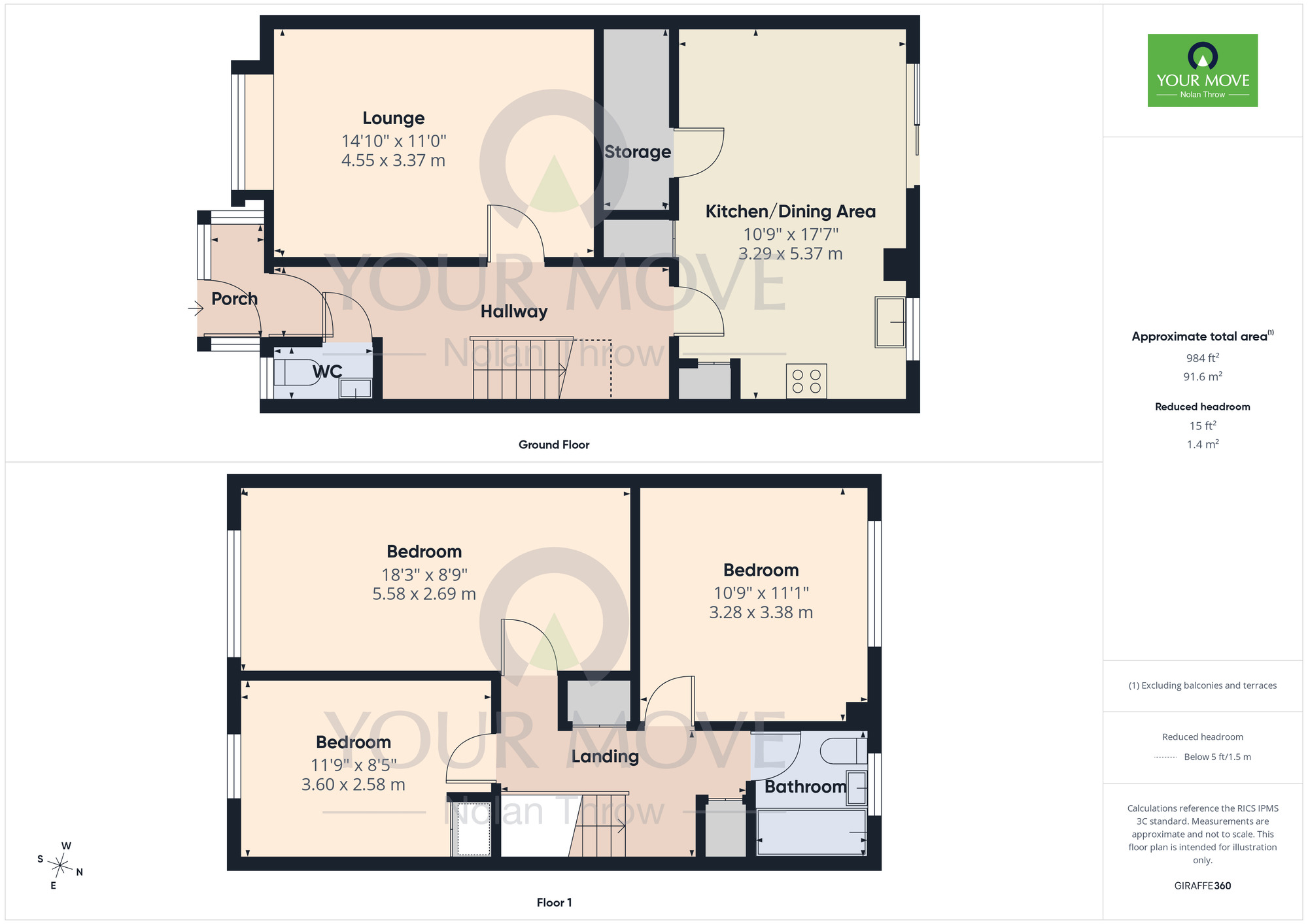 Floorplan of 3 bedroom Mid Terrace House to rent, Poppyfield Court, Lings, Northampton, NN3