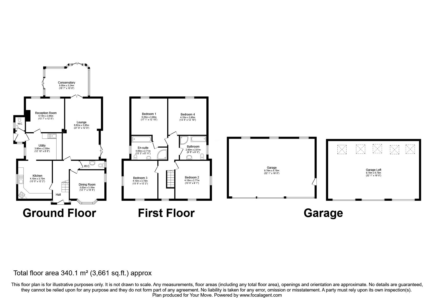 Floorplan of 4 bedroom Detached House for sale, Sidney, Kynnersley, Telford, TF6