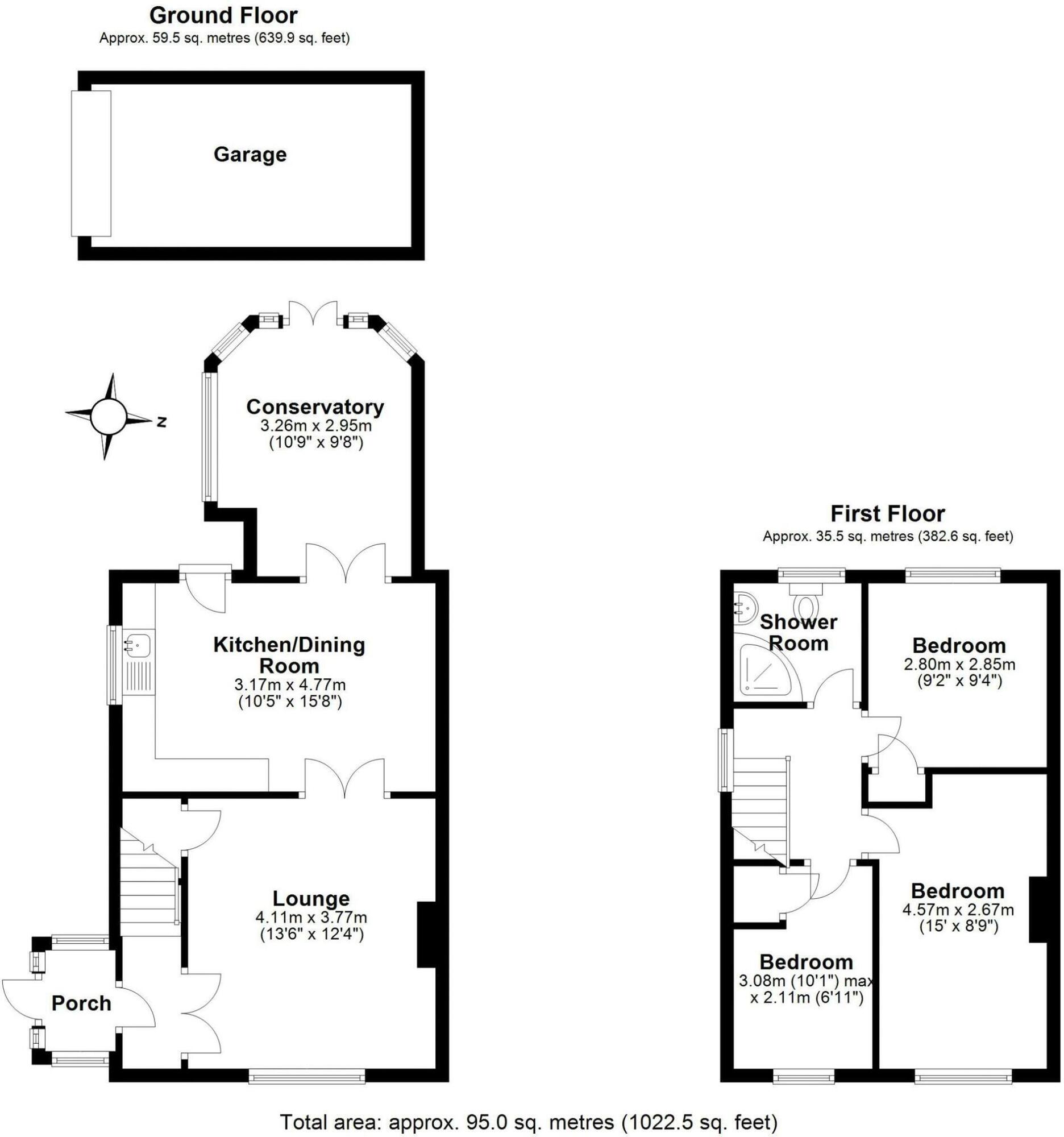 Floorplan of 3 bedroom Semi Detached House for sale, Swinburne Close, Sutton Hill, Telford, TF7