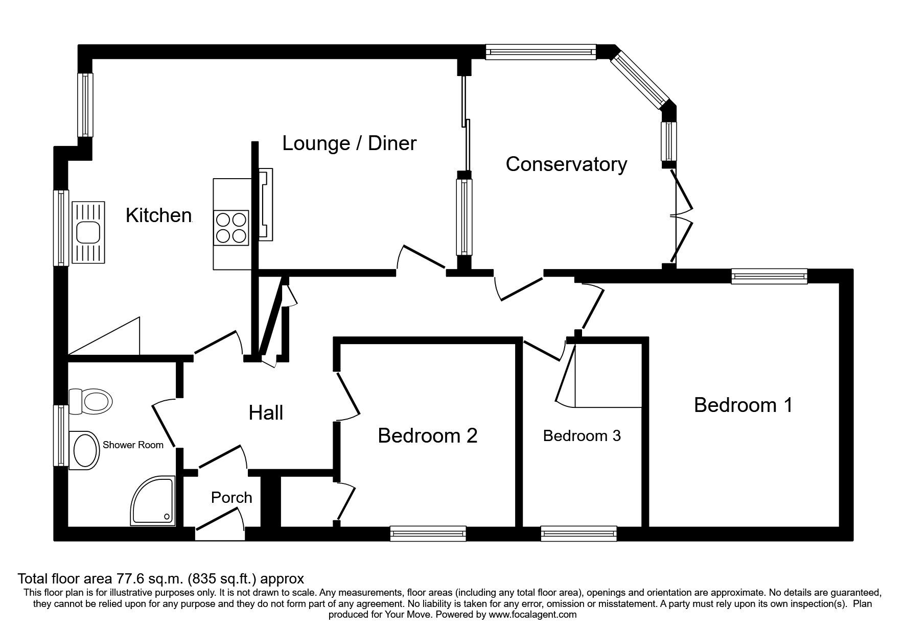 3 bedroom Link Detached Bungalow for sale, Clun Close, Wellington, TF1