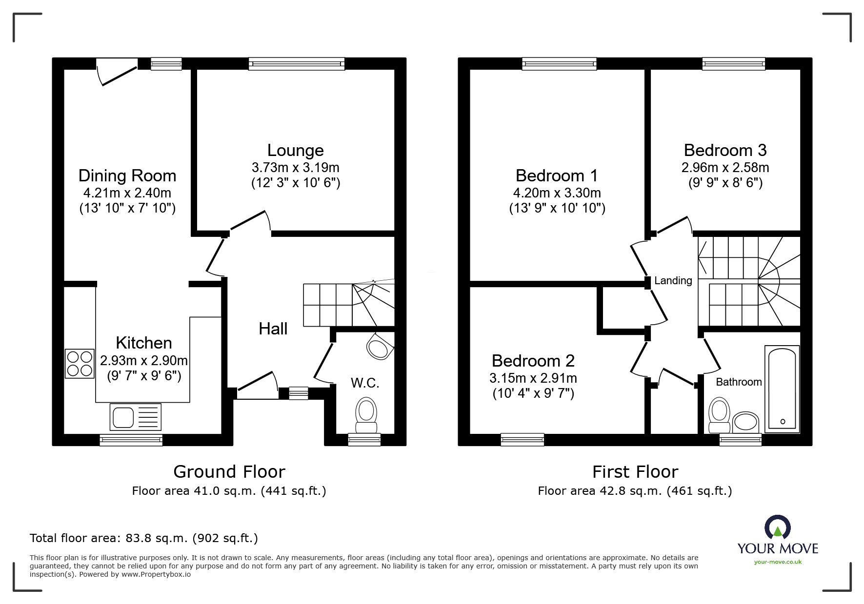 Floorplan of 3 bedroom Mid Terrace House to rent, Hurleybrook Way, Leegomery, Shropshire, TF1