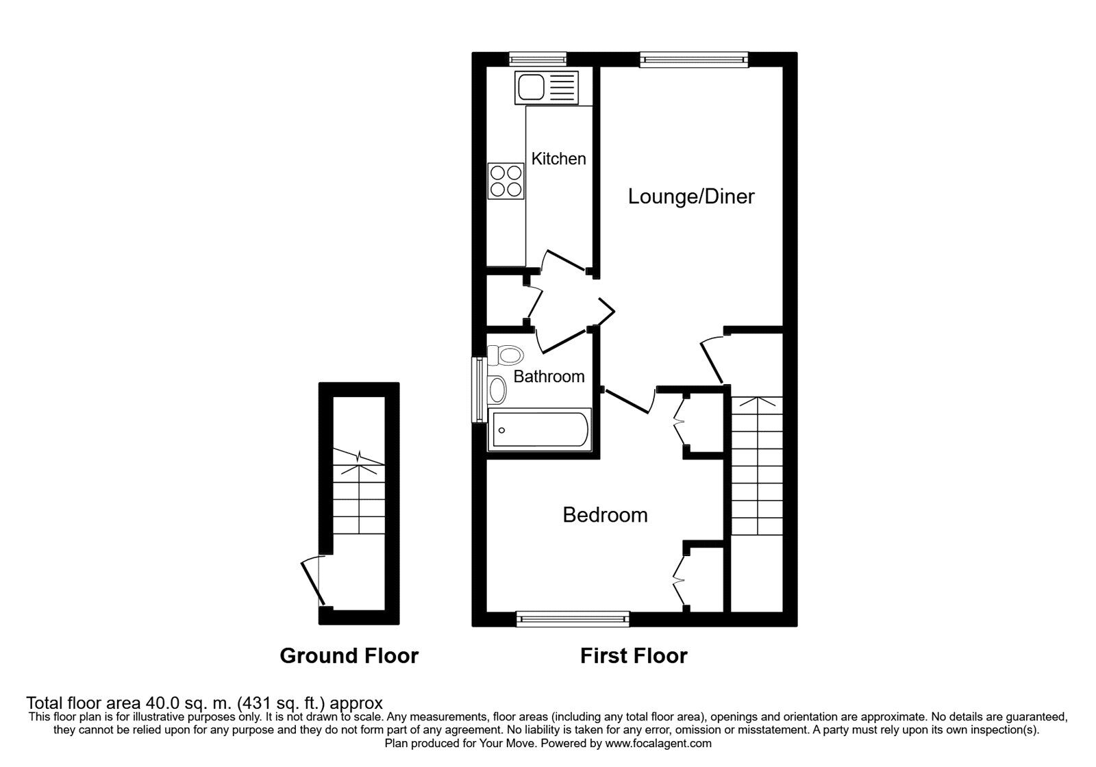 Floorplan of 1 bedroom  Flat to rent, Darwin Court, Wolverhampton, Staffordshire, WV6