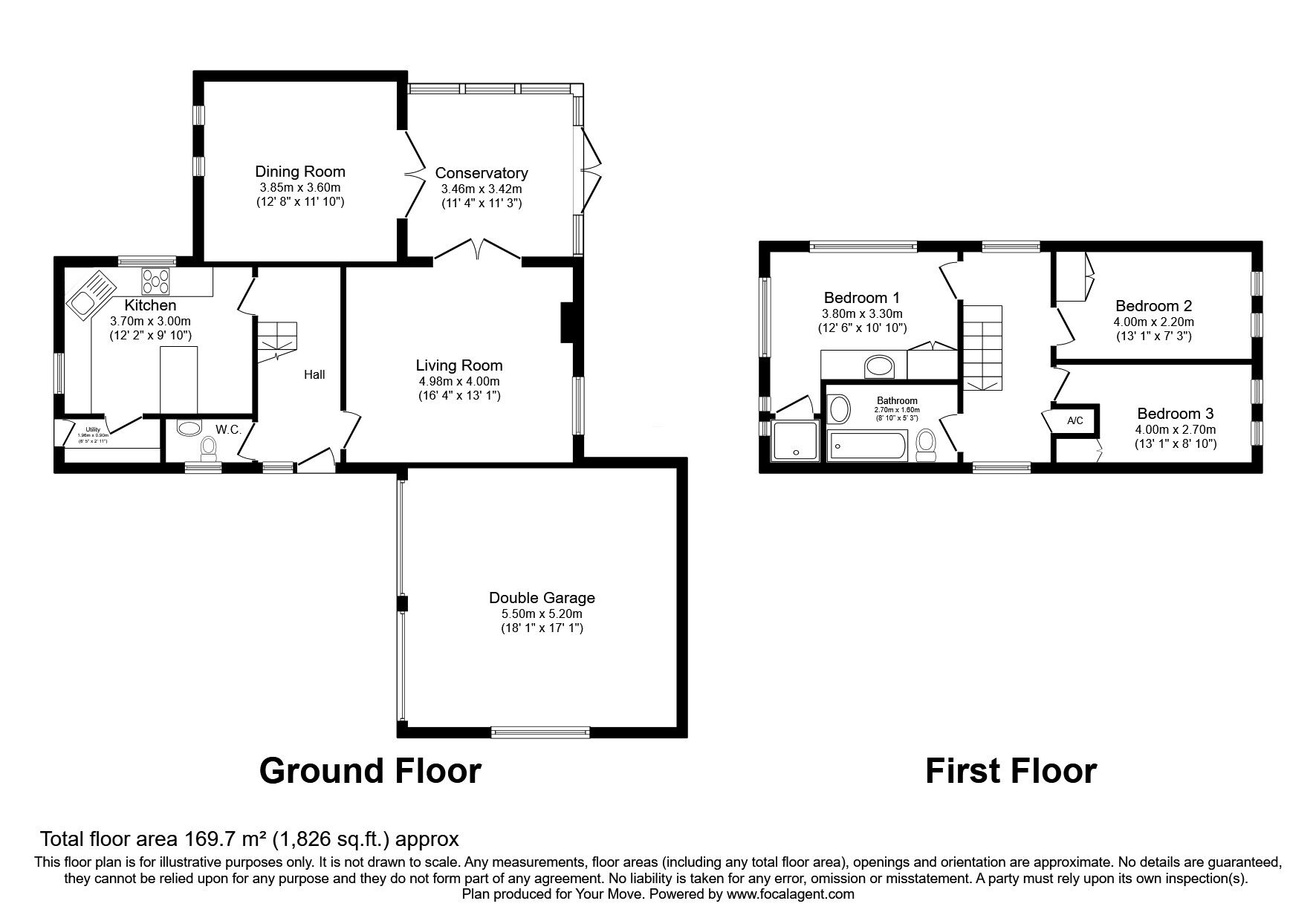 Floorplan of 3 bedroom Detached House for sale, Priorslee Village, Telford, Shropshire, TF2