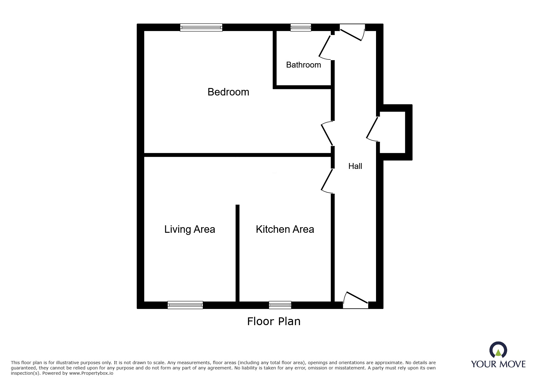 Floorplan of 1 bedroom End Terrace Bungalow to rent, Birches Road, Codsall, Staffordshire, WV8