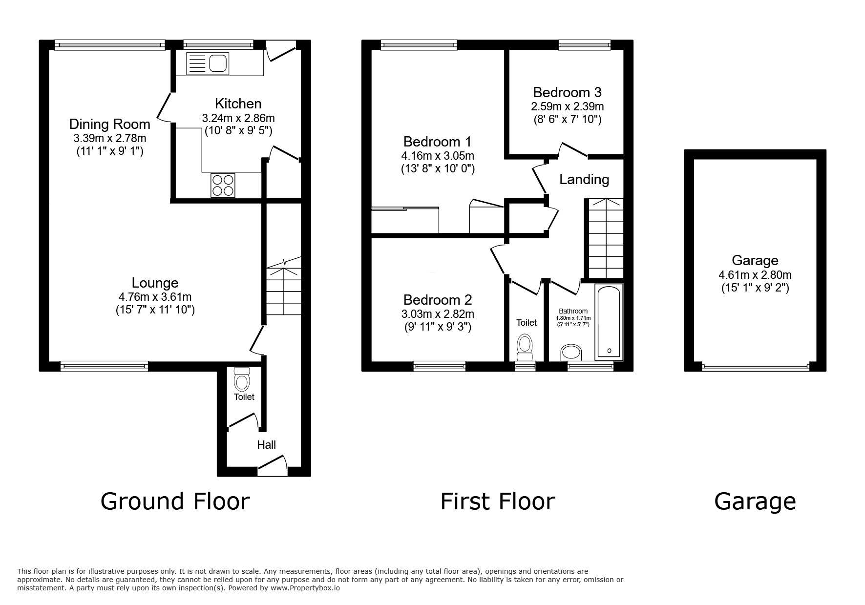 Floorplan of 3 bedroom Semi Detached House to rent, Solway Drive, Sutton Hill, Shropshire, TF7