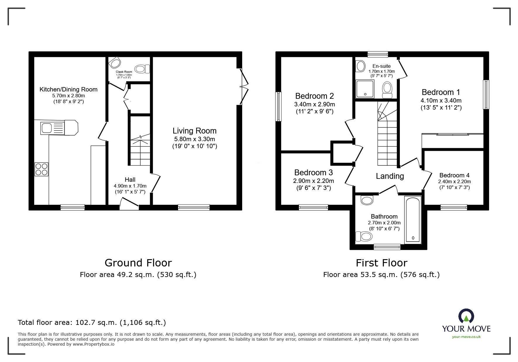 Floorplan of 4 bedroom Detached House to rent, Patchett Drive, Hadley, Shropshire, TF1