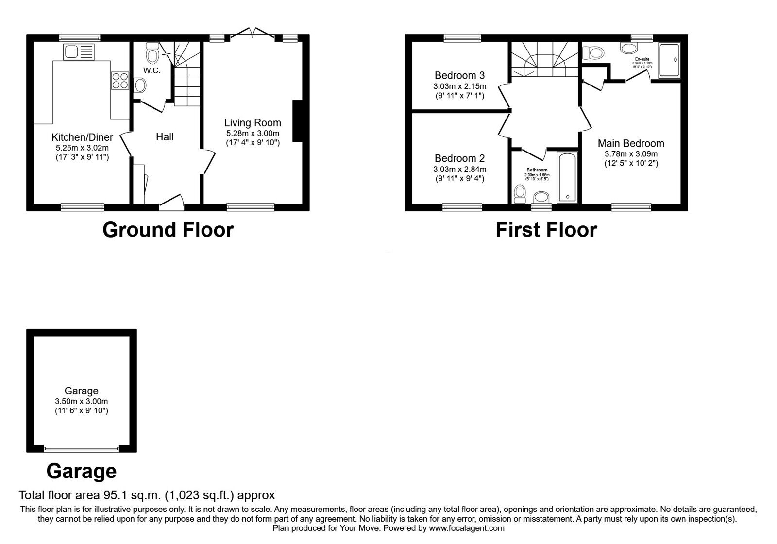 Floorplan of 3 bedroom Detached House for sale, Booth Crescent, Lawley Village, Shropshire, TF3