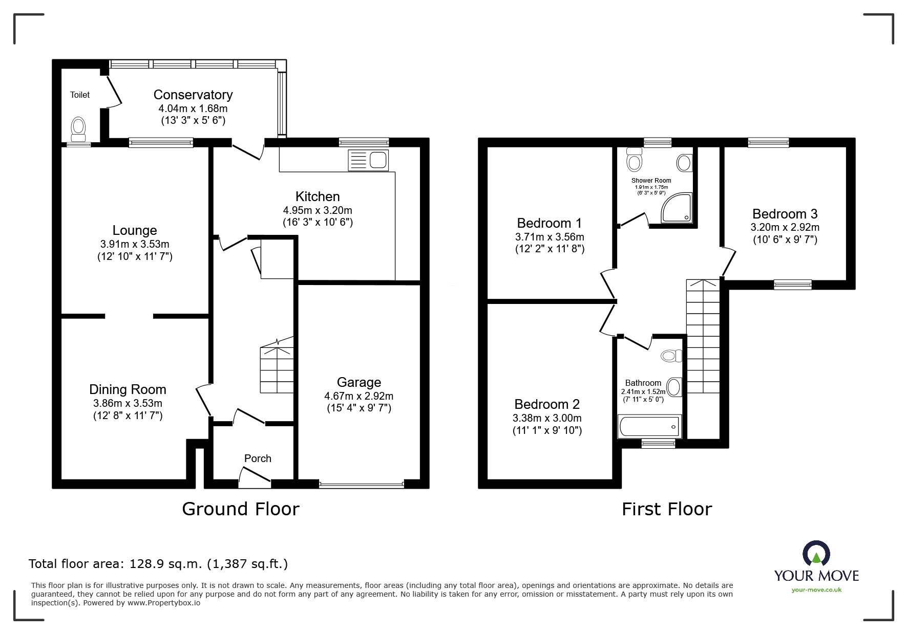 Floorplan of 3 bedroom Semi Detached House for sale, Holyhead Road, Wellington, Shropshire, TF1
