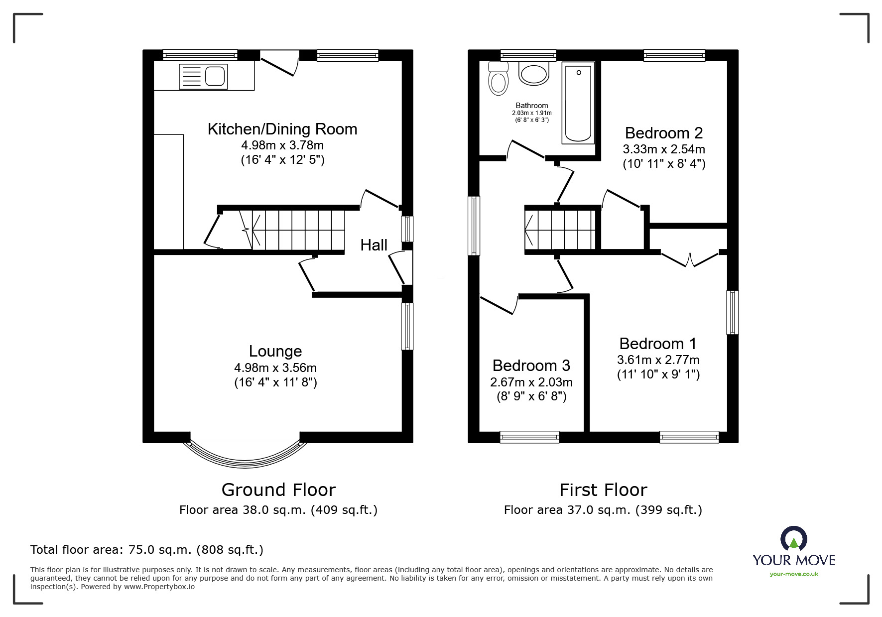 Floorplan of 3 bedroom Detached House for sale, Gladstone Street, Hadley, Shropshire, TF1