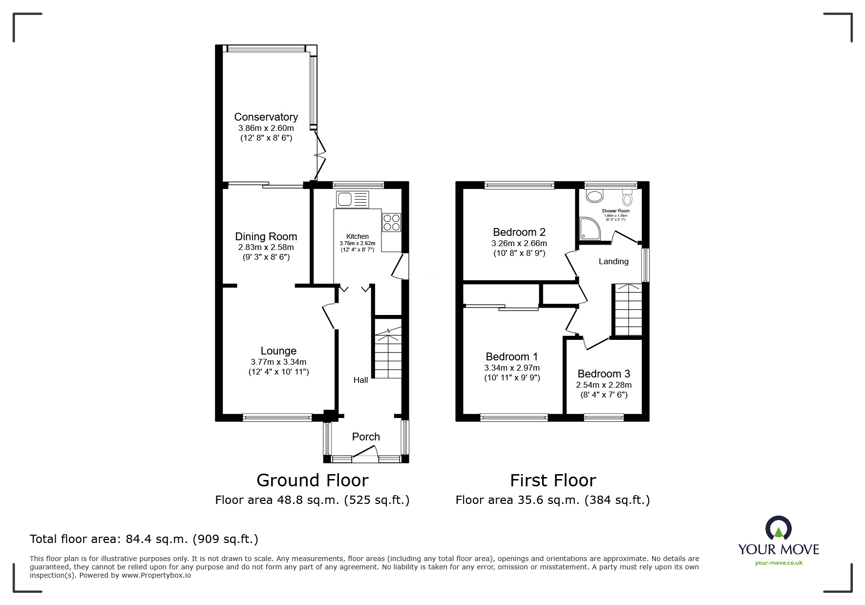 Floorplan of 3 bedroom Semi Detached House for sale, Oldcroft, Telford, Shropshire, TF2