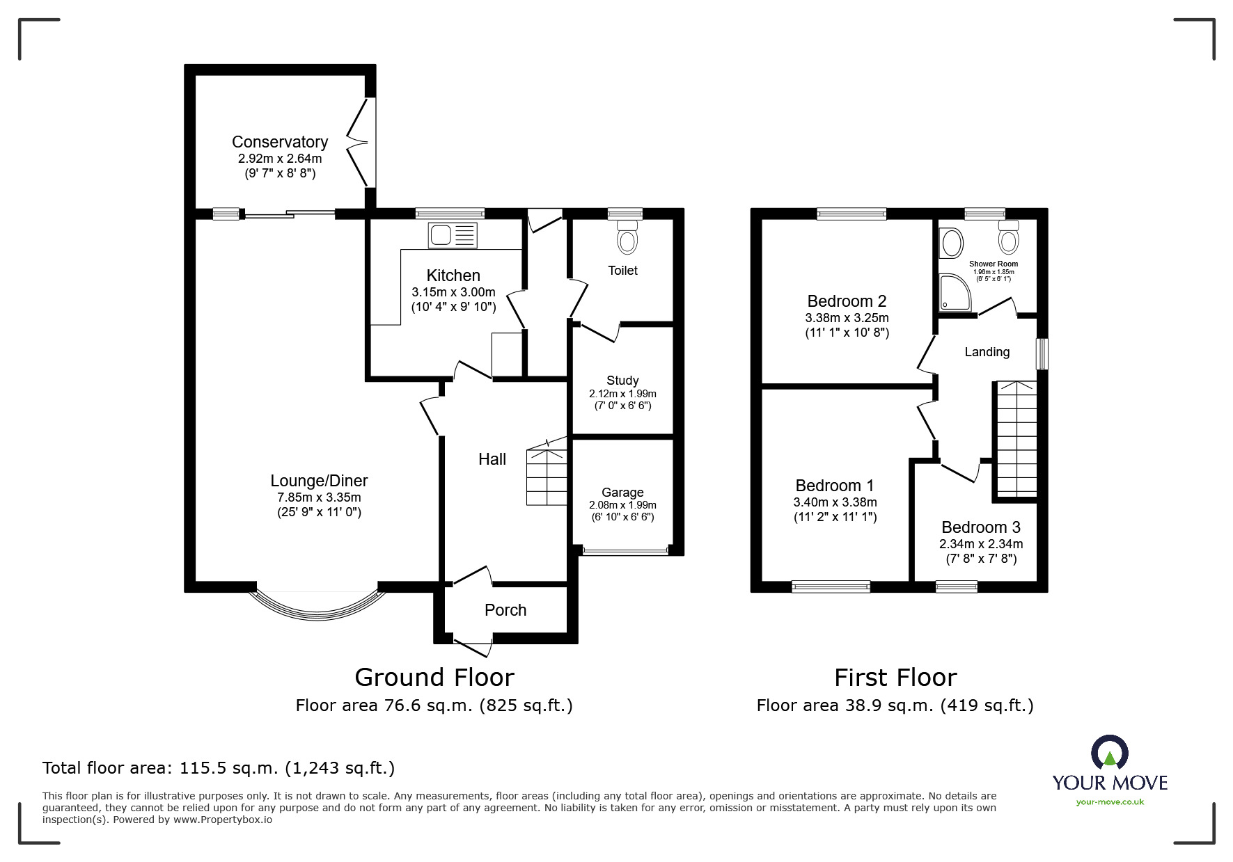 Floorplan of 3 bedroom Semi Detached House for sale, Sutton Road, Admaston, Telford, TF5