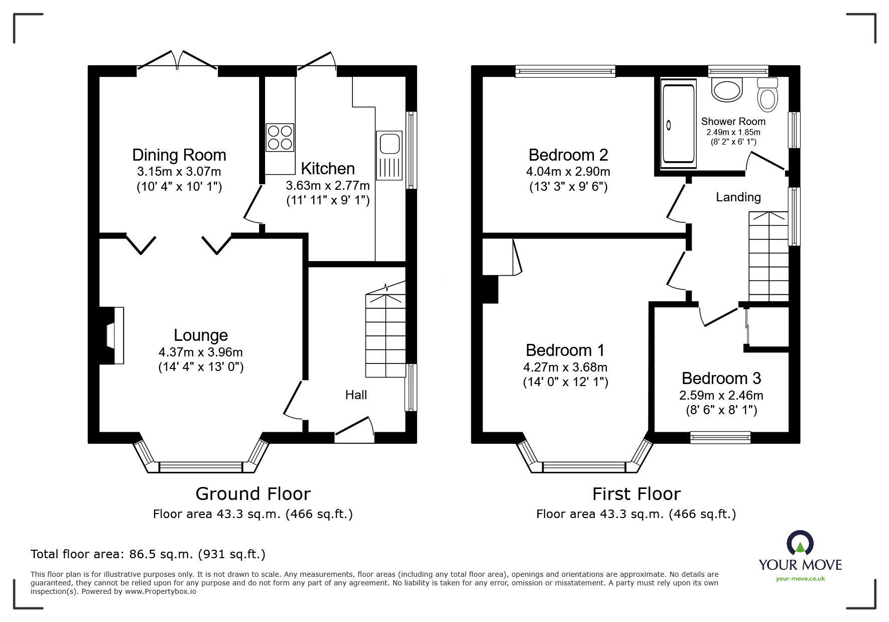 Floorplan of 3 bedroom Semi Detached House for sale, Ewart Road, Donnington, Shropshire, TF2