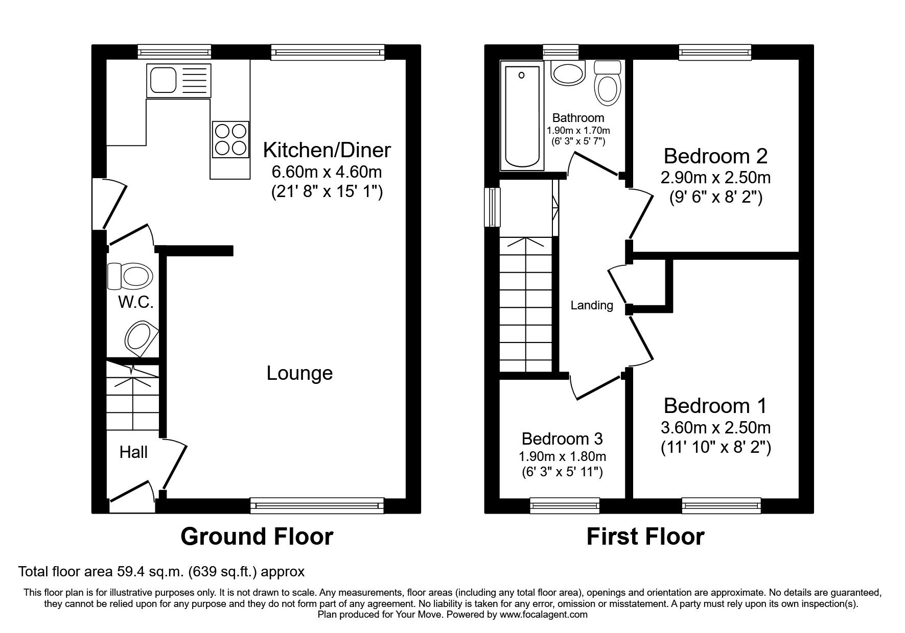 Floorplan of 3 bedroom Semi Detached House for sale, Connomara Meadow, Horsehay, Shropshire, TF4
