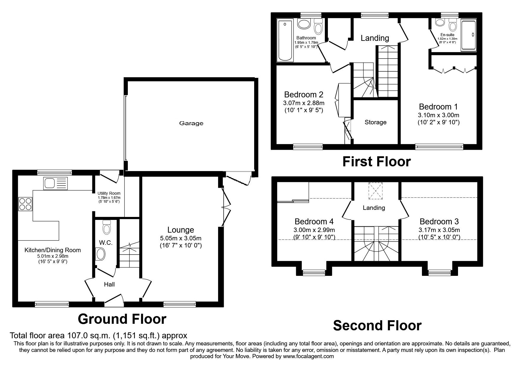 Floorplan of 4 bedroom Detached House for sale, Caldera Road, Hadley, Shropshire, TF1