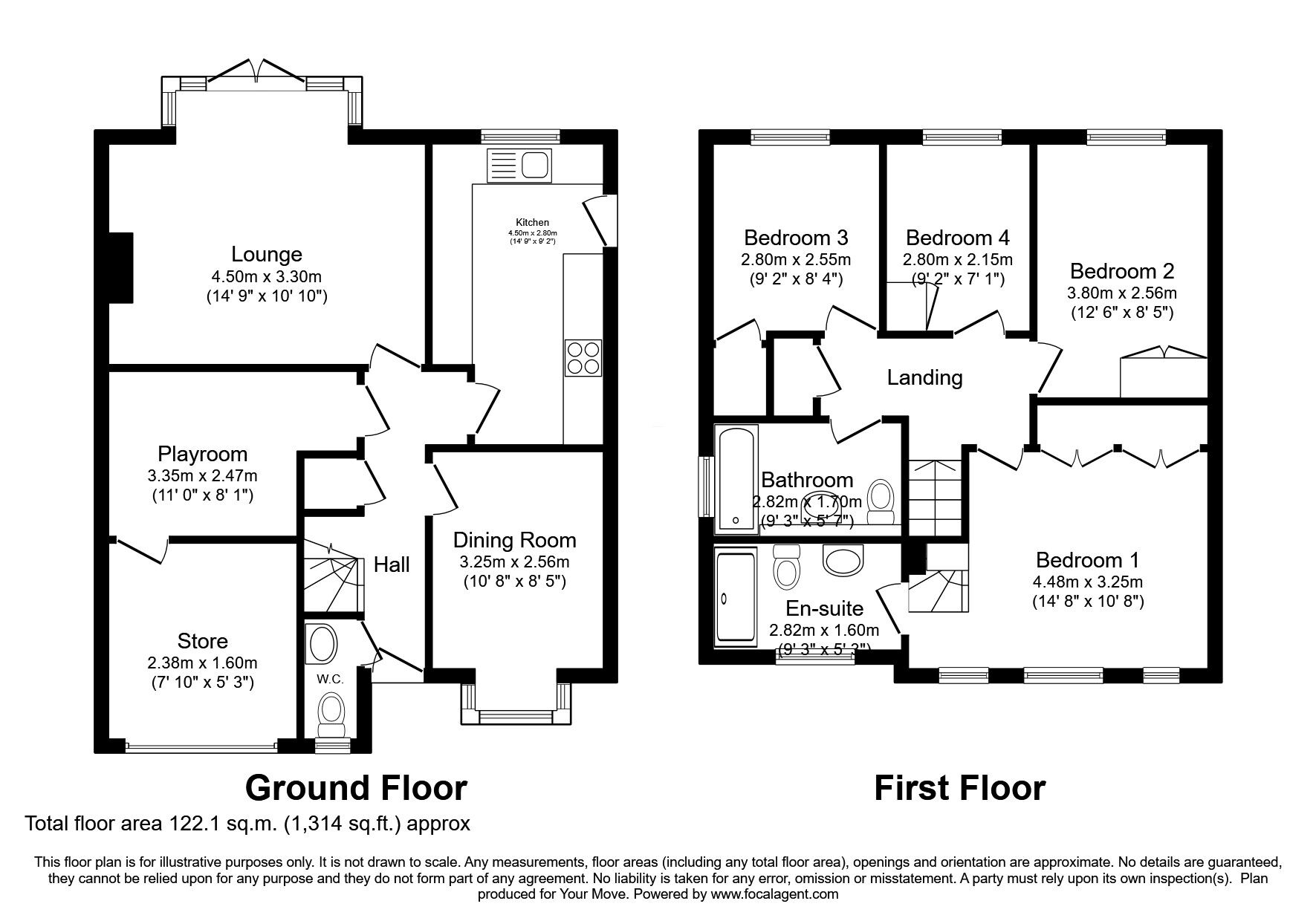 Floorplan of 4 bedroom Detached House for sale, Warwick Way, Leegomery, TF1