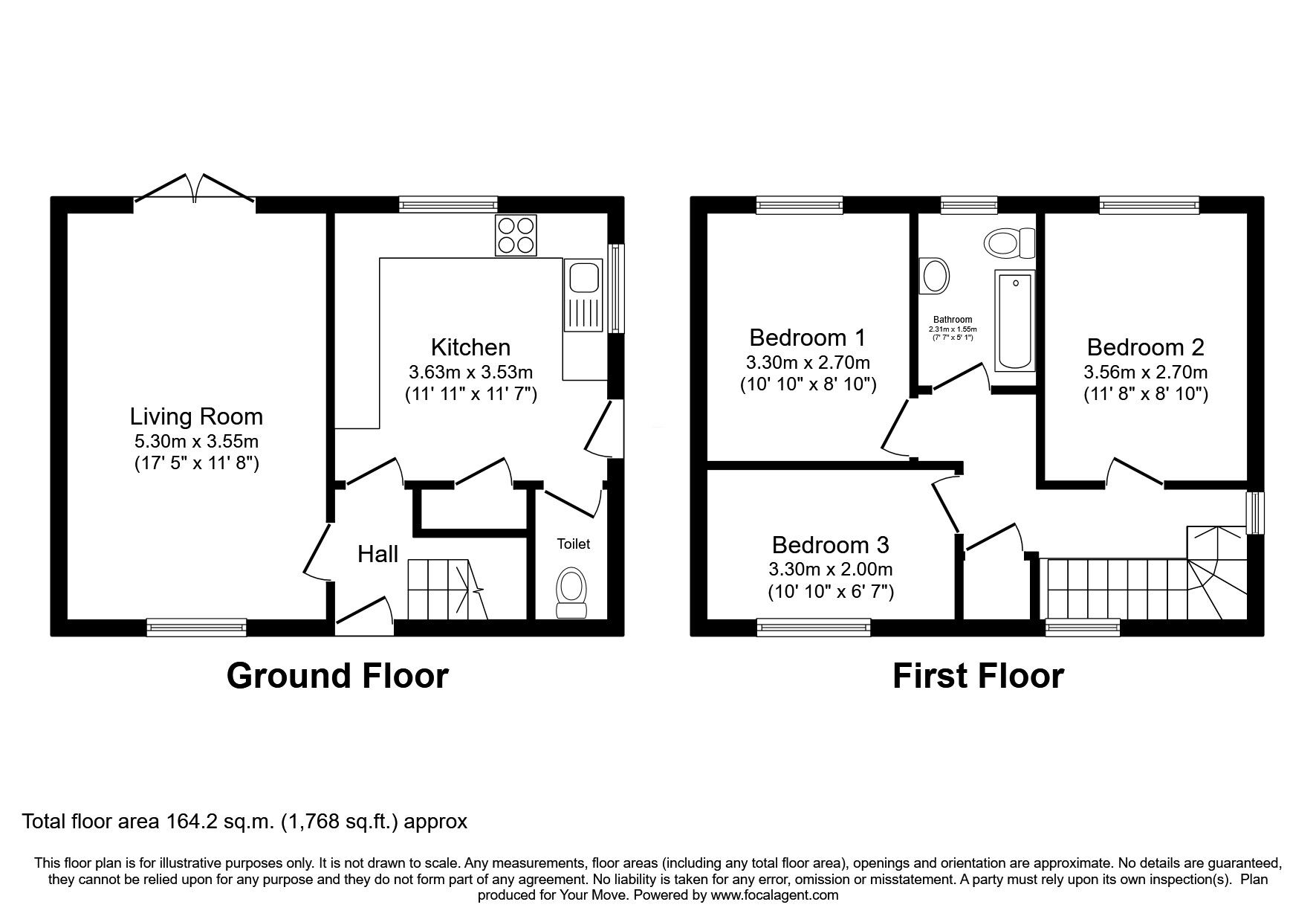 Floorplan of 3 bedroom Semi Detached House for sale, Village Way, Telford, Shropshire, TF2
