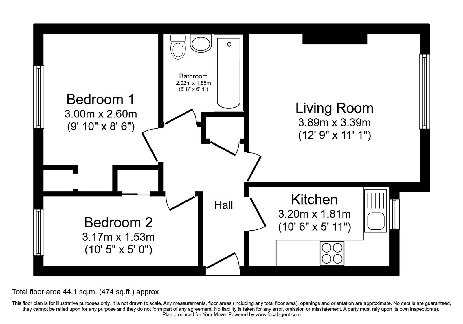 Floorplan of 2 bedroom  Flat for sale, Midland Court, Stanier Drive, Shropshire, TF7