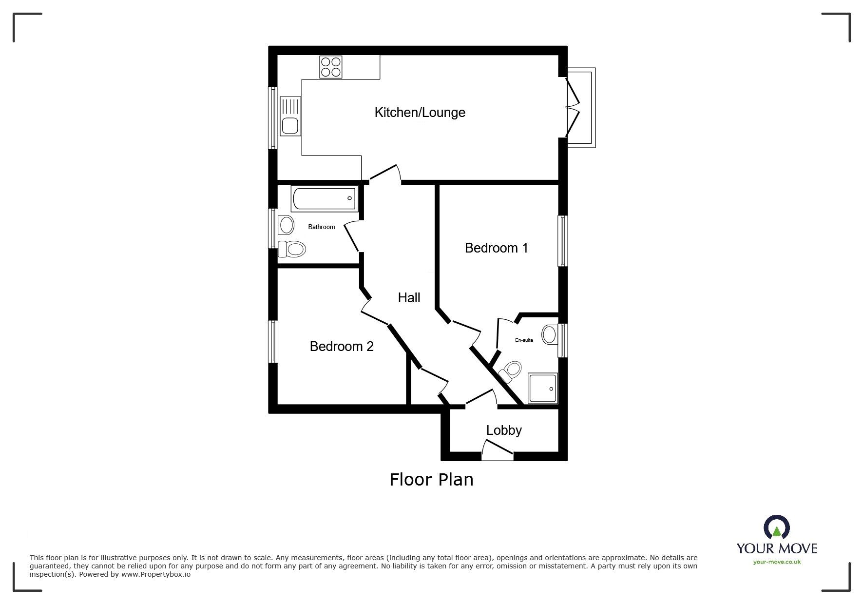 Floorplan of 2 bedroom  Flat for sale, Moorhouse Close, Wellington, Shropshire, TF1