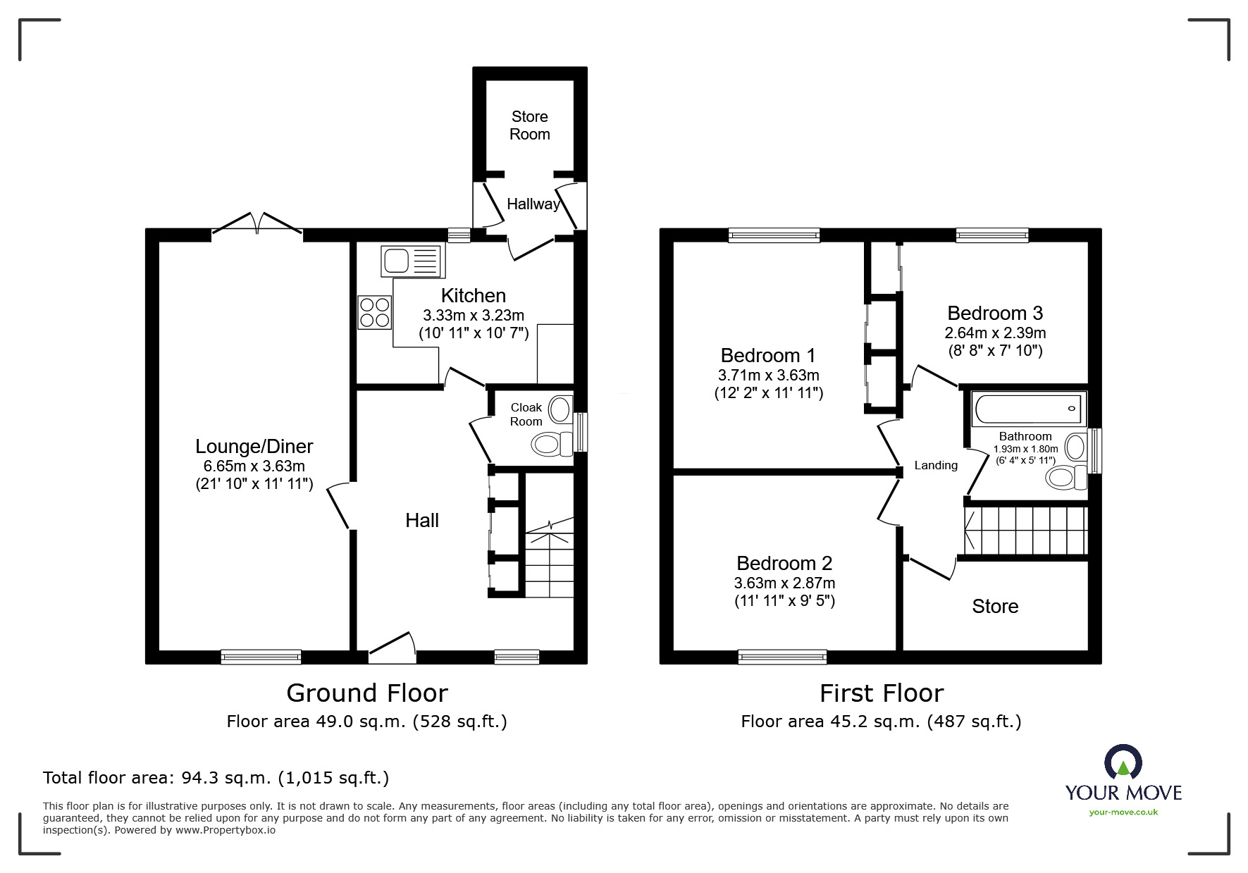 Floorplan of 3 bedroom Semi Detached House for sale, Hill Crest Road, St. Georges, Shropshire, TF2