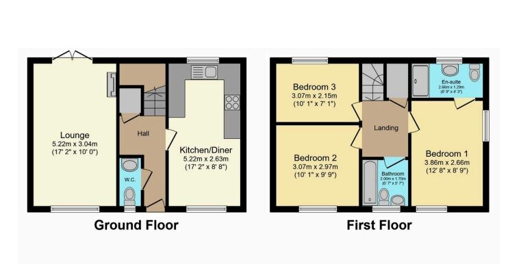 Floorplan of 3 bedroom Detached House for sale, St. Martins Drive, Priorslee, Shropshire, TF2