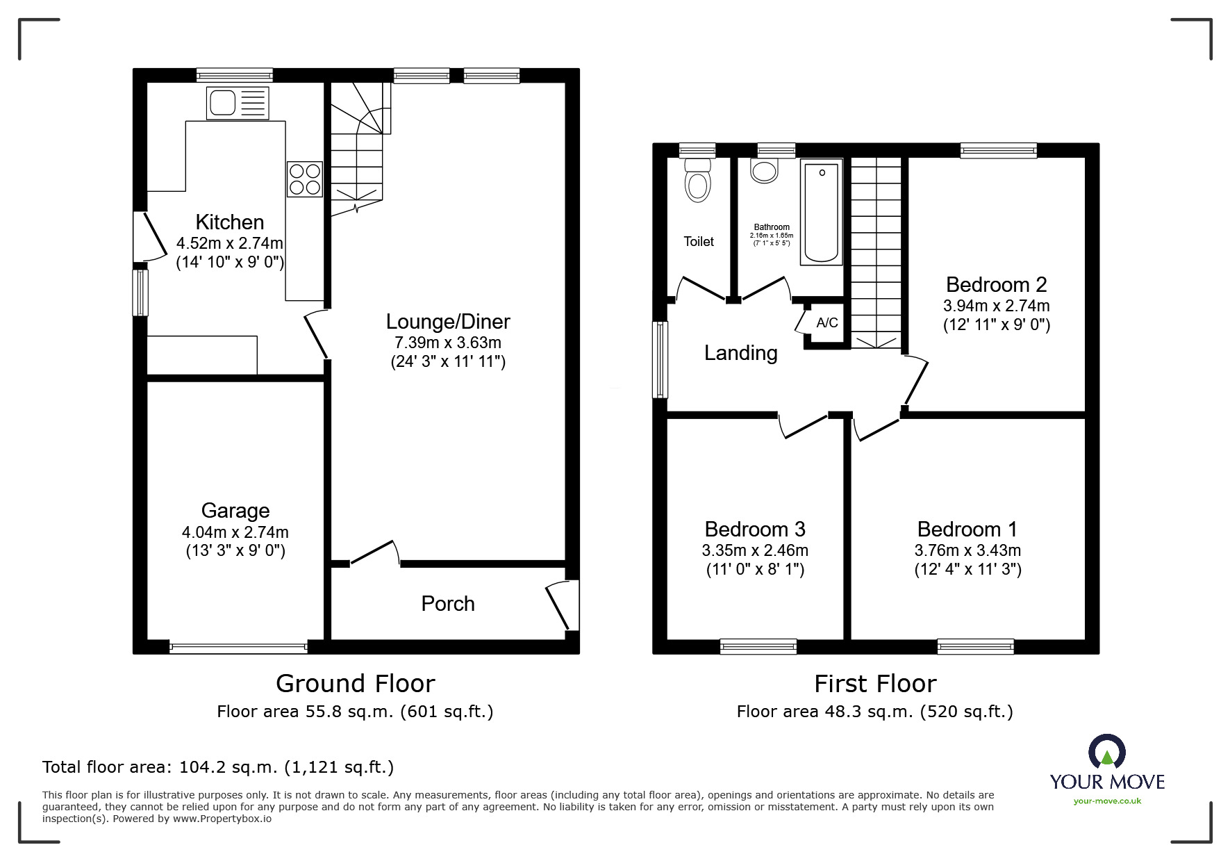 Floorplan of 3 bedroom Semi Detached House for sale, Millfields Road, Wellington, Shropshire, TF1