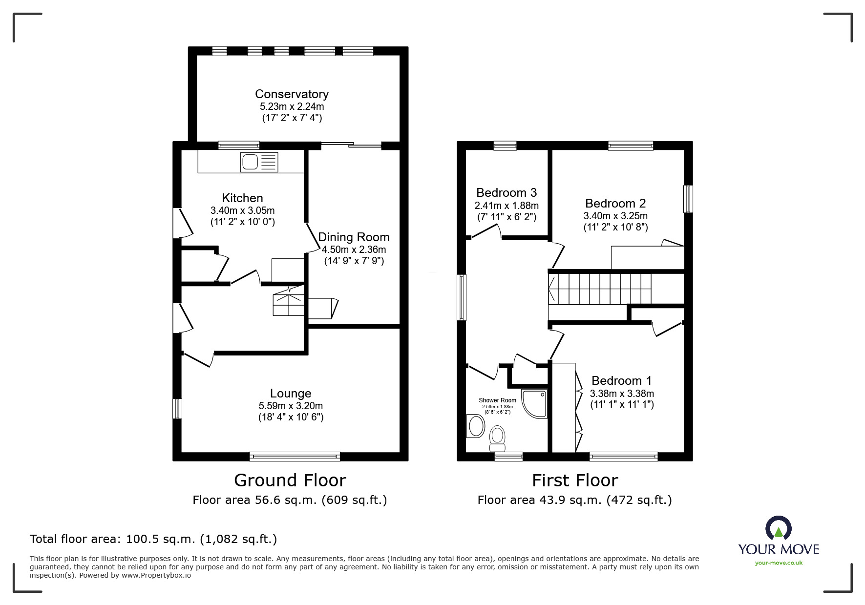 Floorplan of 3 bedroom Detached House for sale, Severn Drive, Wellington, Shropshire, TF1