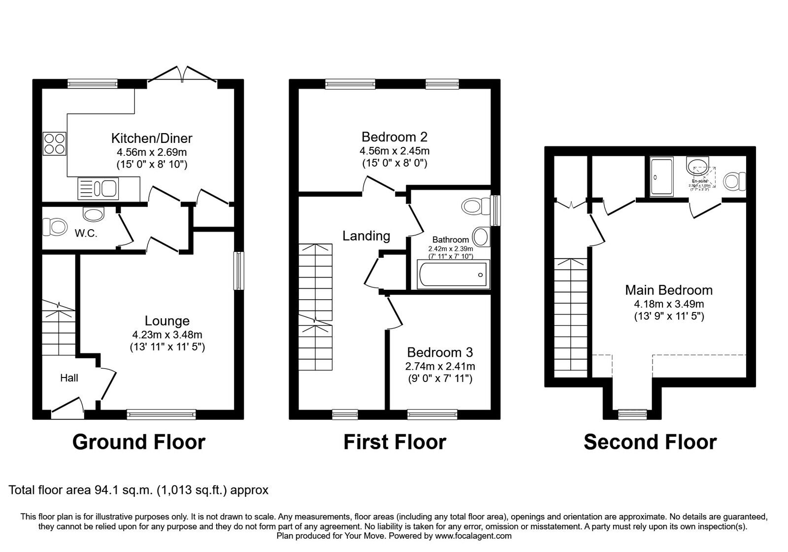 Floorplan of 3 bedroom Semi Detached House for sale, Ken Jones Close, Lightmoor, Shropshire, TF7