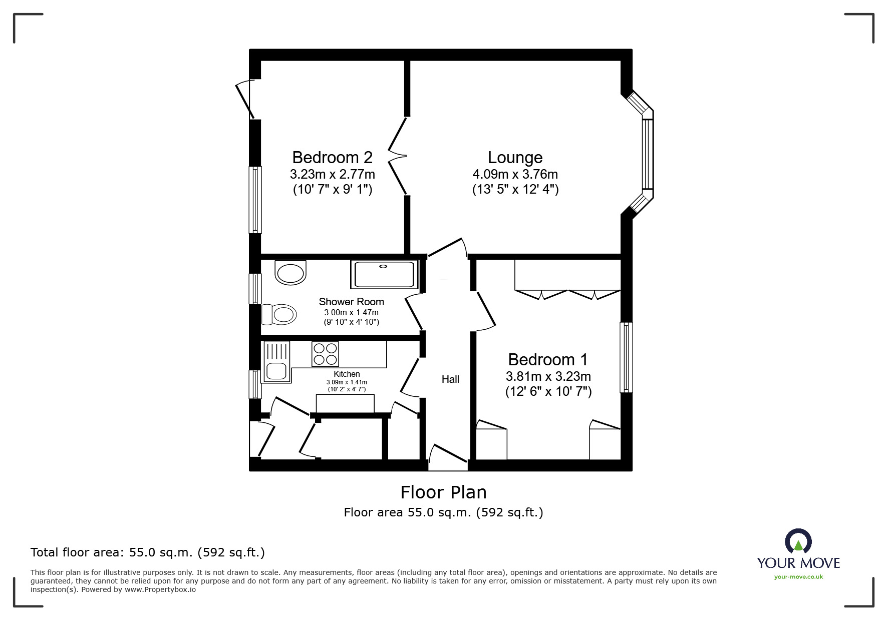 Floorplan of 2 bedroom Detached Bungalow for sale, Cordingley Way, Donnington, Shropshire, TF2