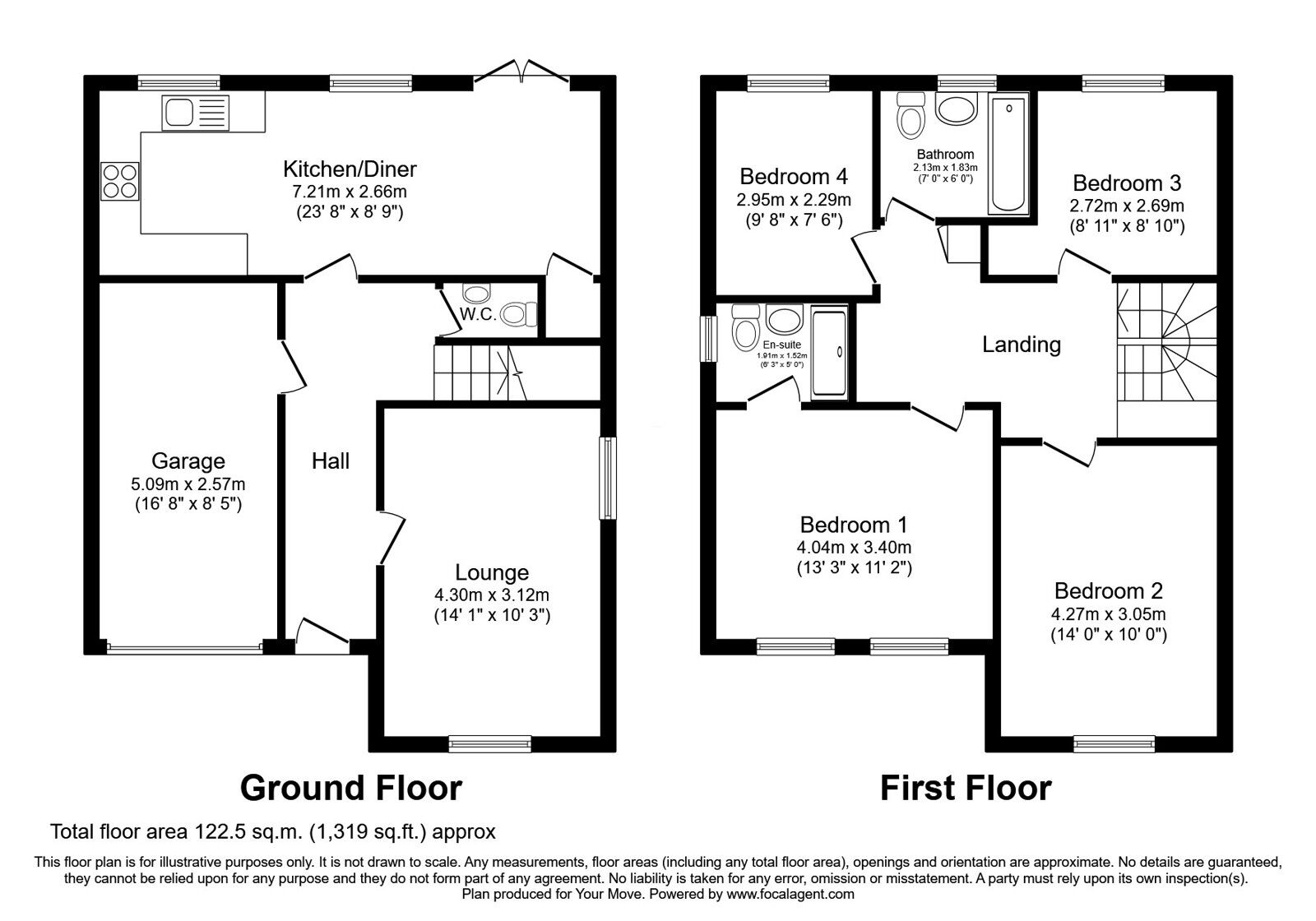 Floorplan of 4 bedroom Detached House for sale, Sandhole Crescent, Lawley, Telford And Wrekin,, TF3