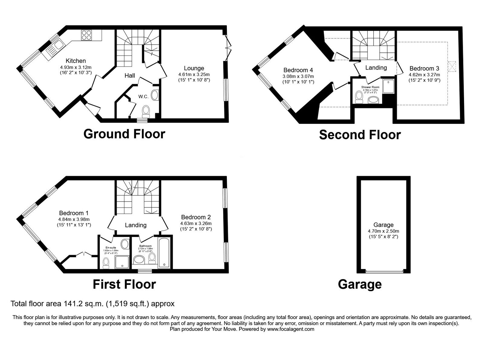 Floorplan of 4 bedroom Detached House for sale, York Road, Priorslee, Shropshire, TF2