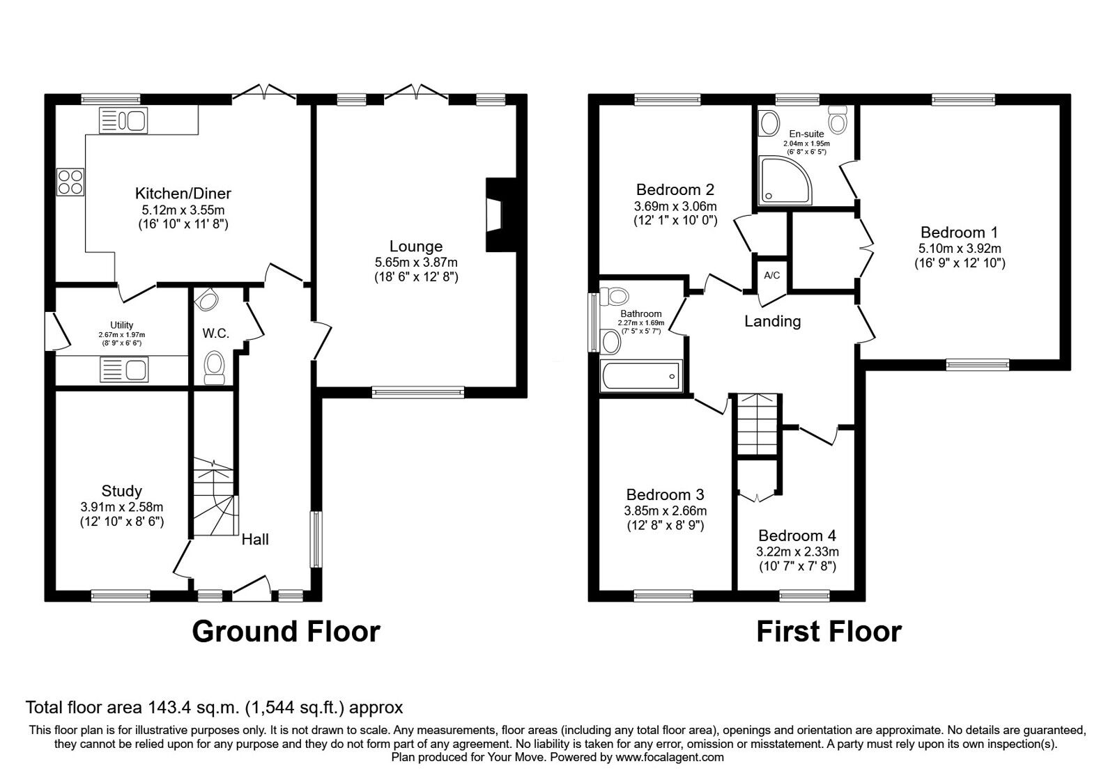 Floorplan of 4 bedroom Detached House for sale, Brookside, Muxton, Telford And Wrekin,, TF2