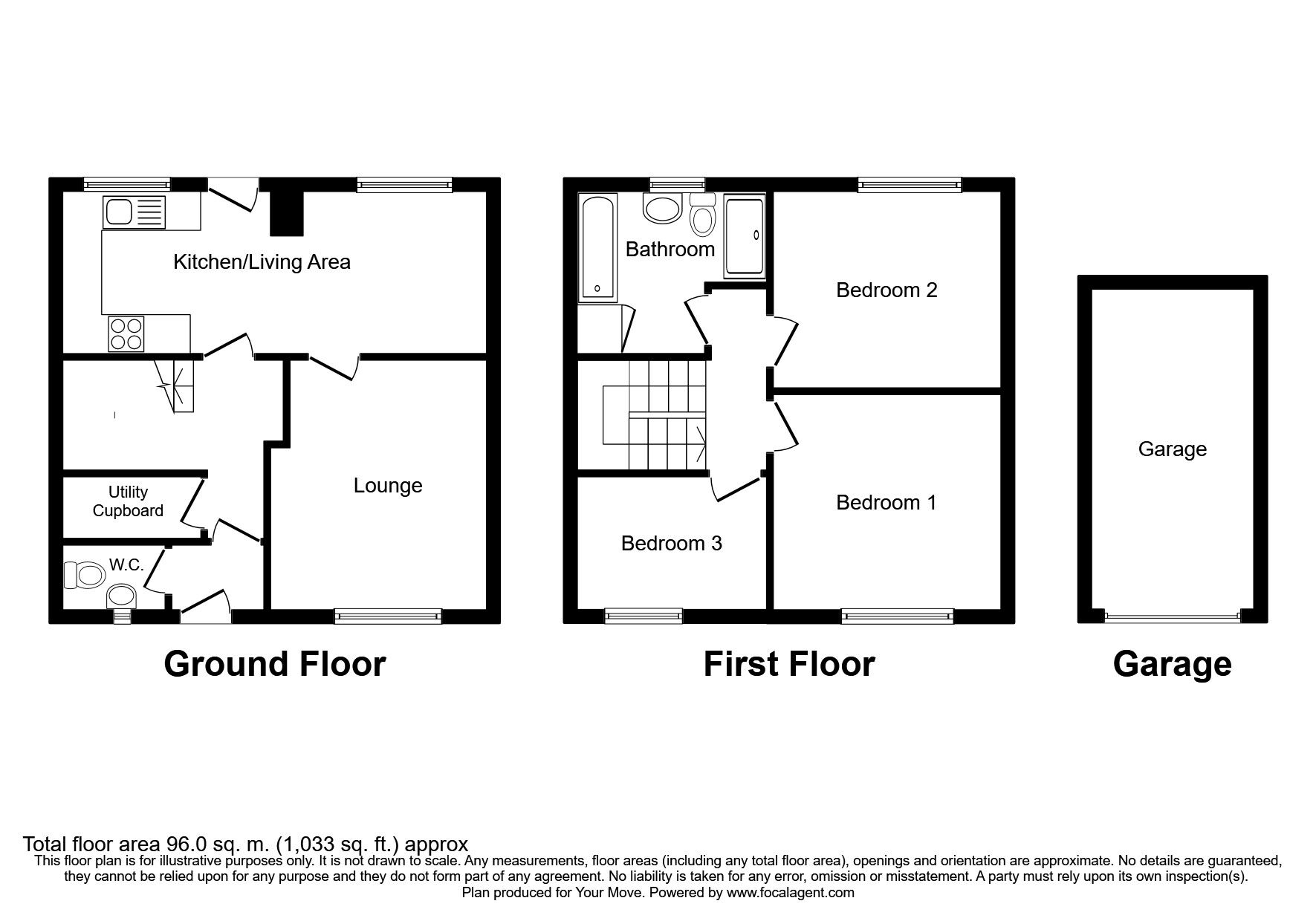 Floorplan of 3 bedroom Mid Terrace House for sale, Churchway, Stirchley, Shropshire, TF3