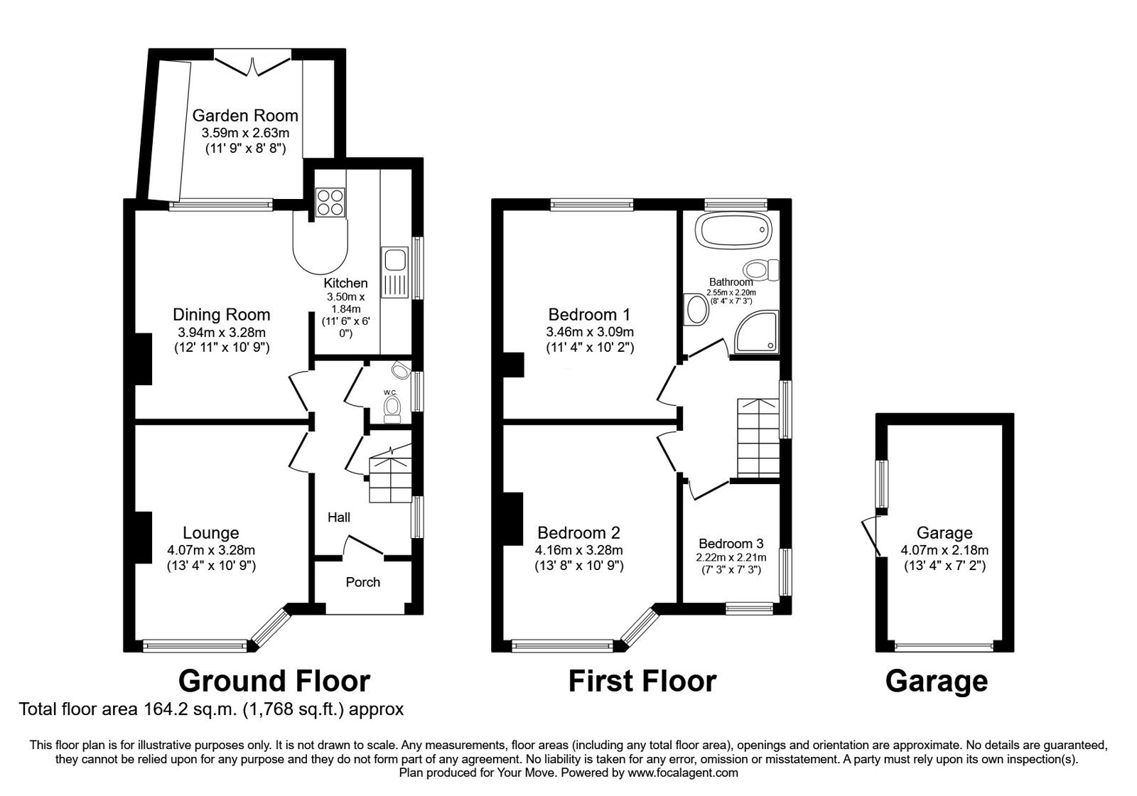 Floorplan of 3 bedroom Semi Detached House for sale, New Church Road, Wellington, Shropshire, TF1