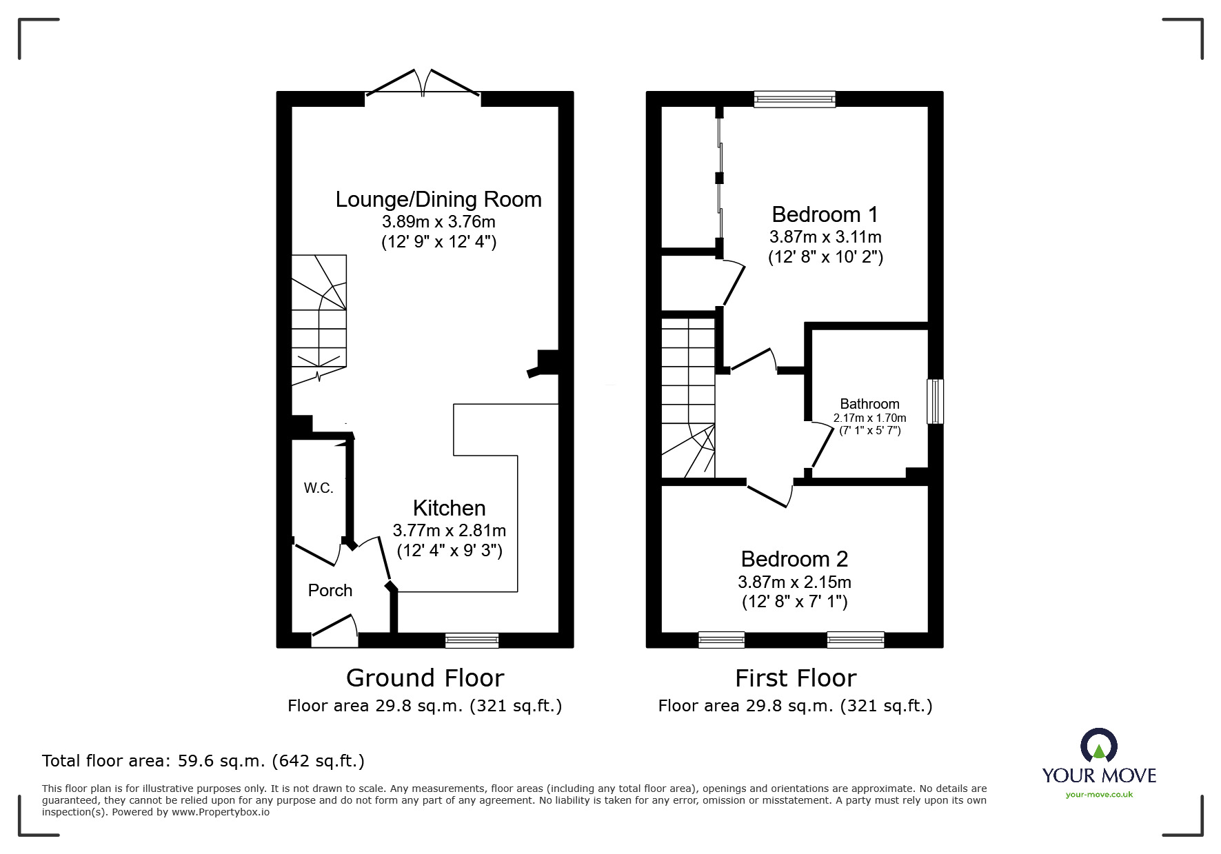 Floorplan of 2 bedroom Semi Detached House for sale, Chilton Drive, Lawley, Shropshire, TF4