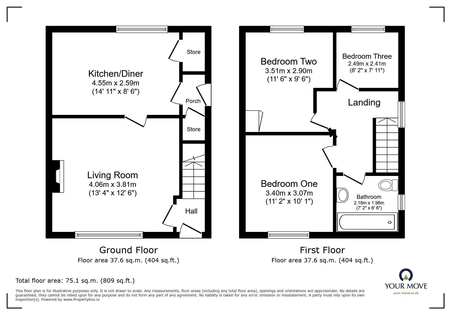 Floorplan of 3 bedroom End Terrace House for sale, Jubilee Avenue, Donnington, Shropshire, TF2