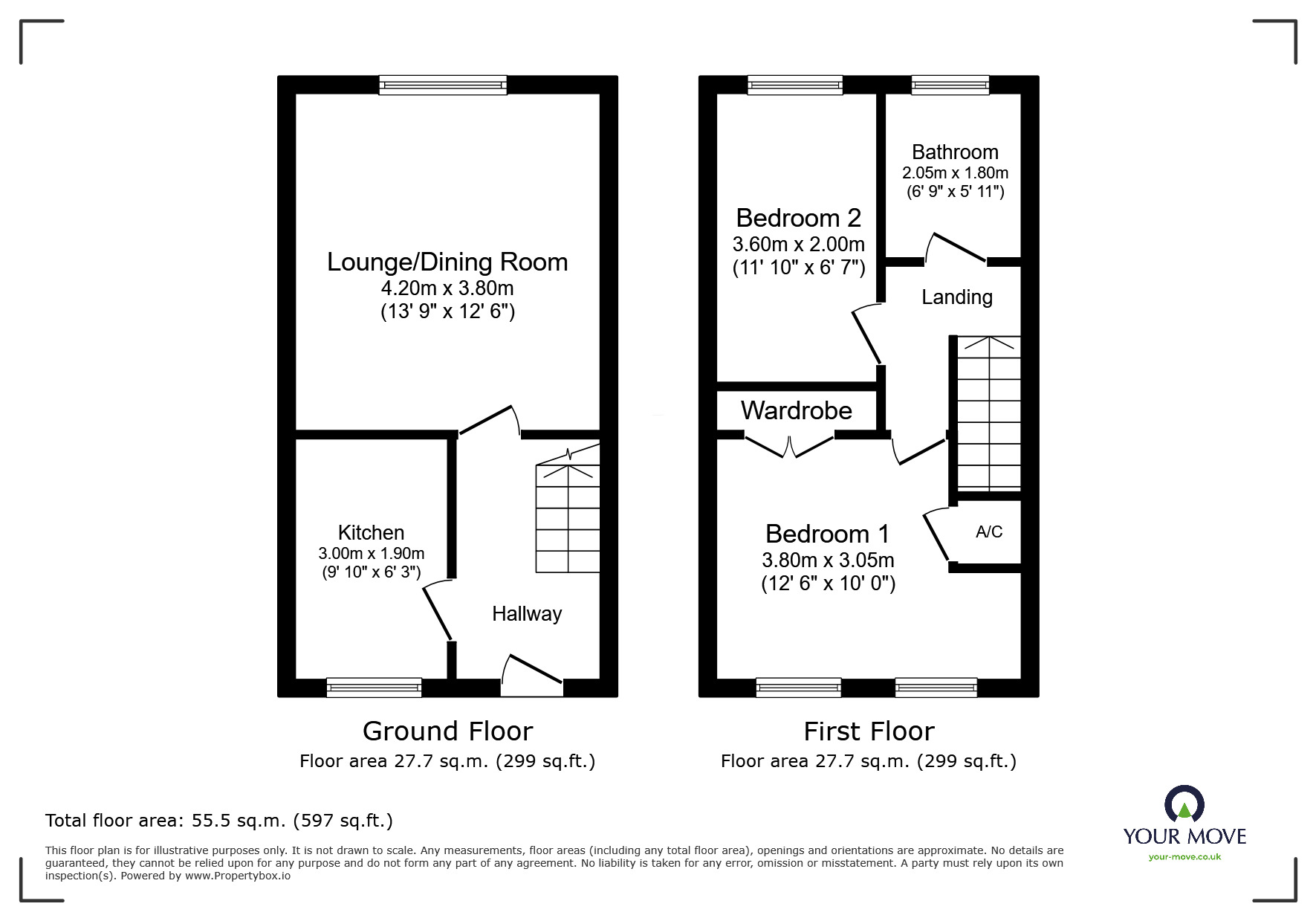 Floorplan of 2 bedroom Mid Terrace House to rent, Trafalgar Close, Muxton, Shropshire, TF2