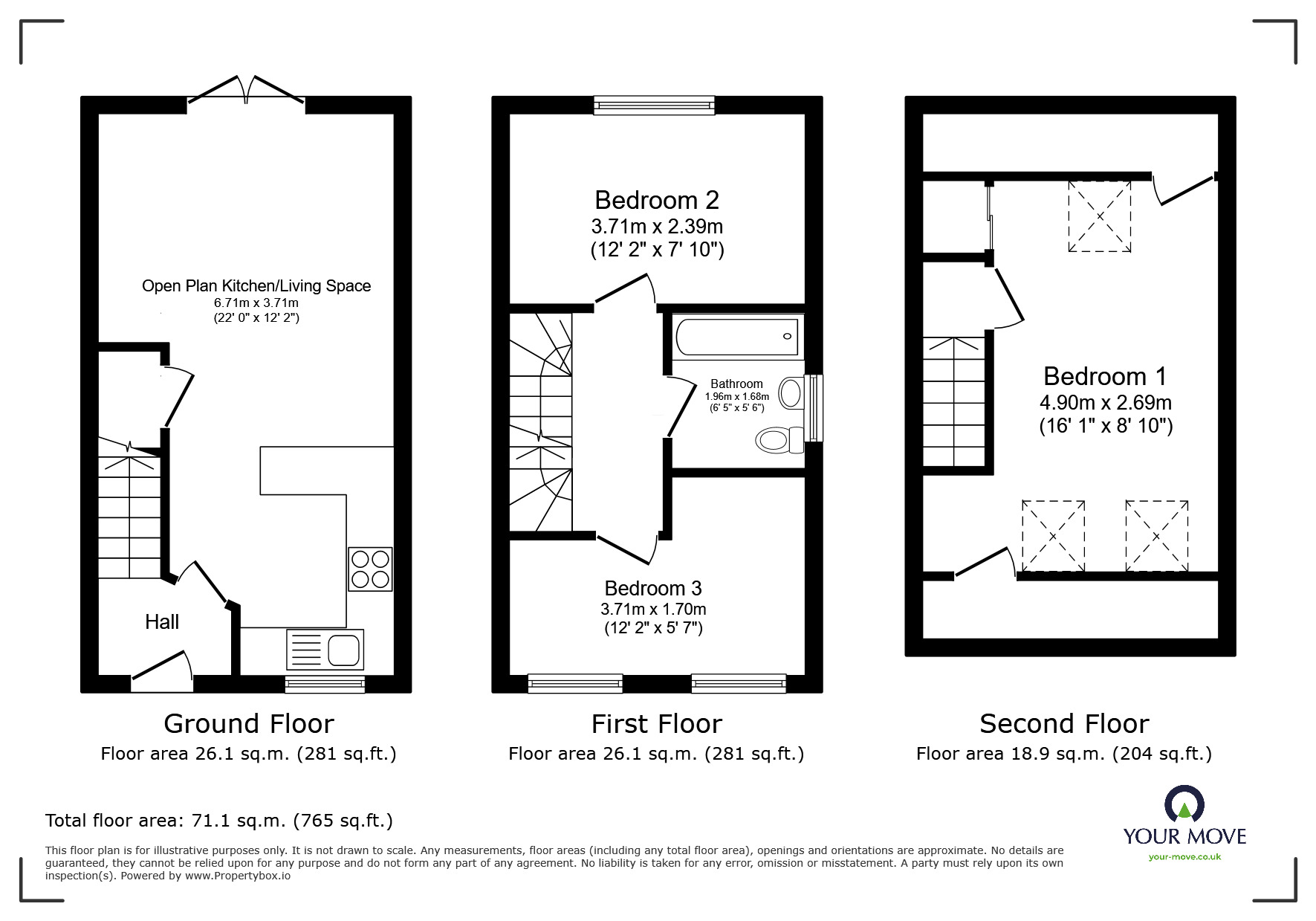Floorplan of 3 bedroom Semi Detached House to rent, Strawberry Moor, Telford, Shropshire, TF3