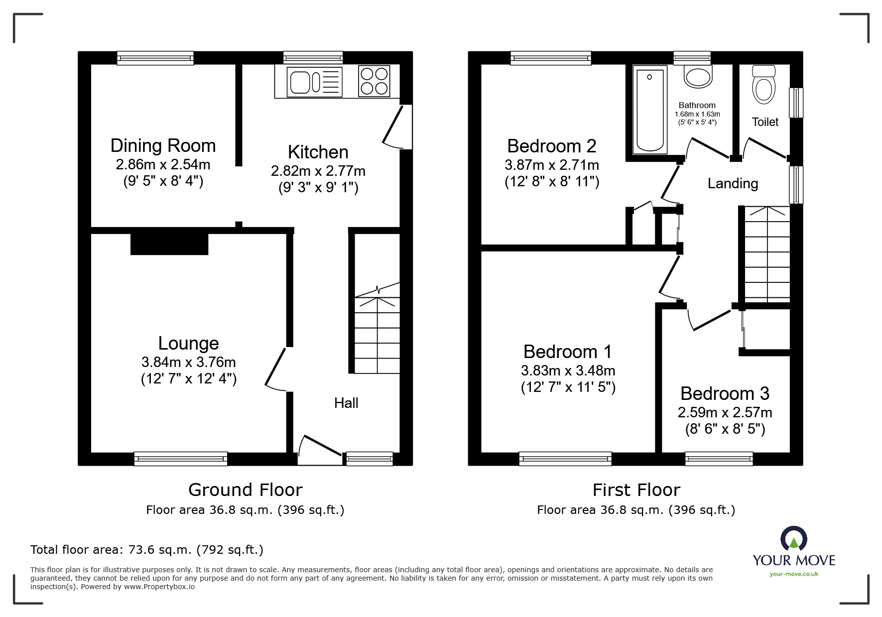 Floorplan of 3 bedroom Semi Detached House for sale, Hayes Road, Arleston, Shropshire, TF1