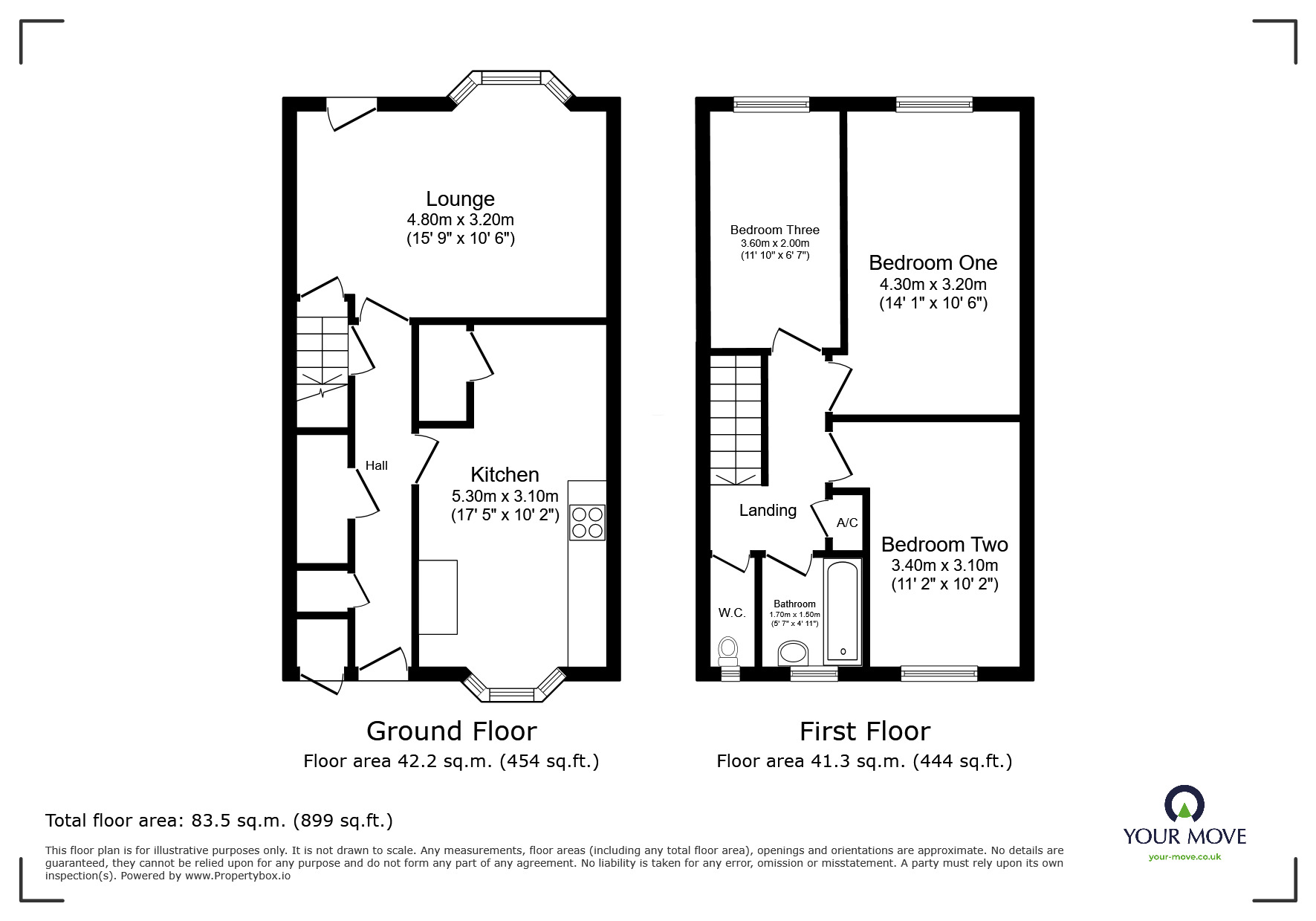 Floorplan of 3 bedroom Mid Terrace House to rent, Westbourne, Telford, Shropshire, TF7