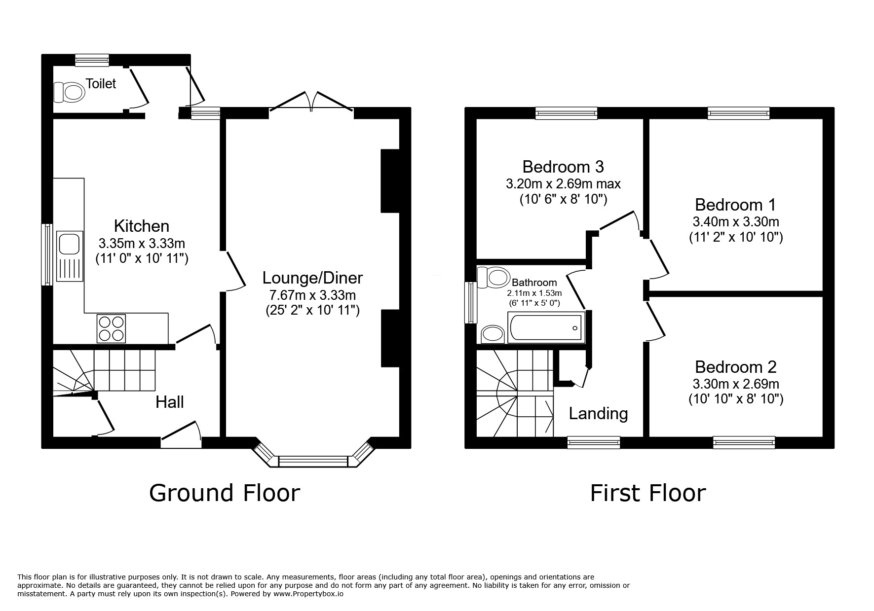 Floorplan of 3 bedroom Semi Detached House to rent, Wrockwardine Road, Wellington, Shropshire, TF1