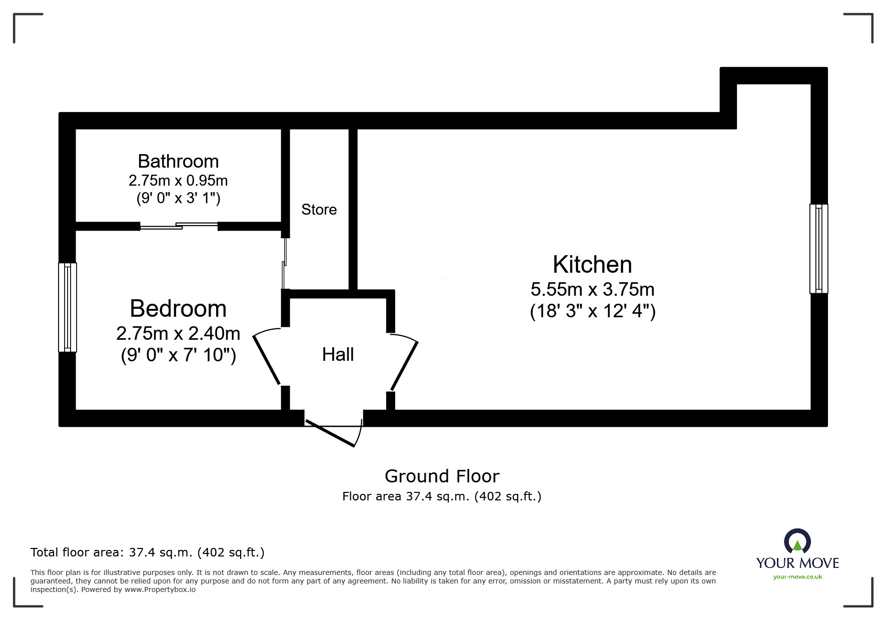 Floorplan of 1 bedroom  Flat to rent, First Avenue, Ketley Bank, Shropshire, TF2