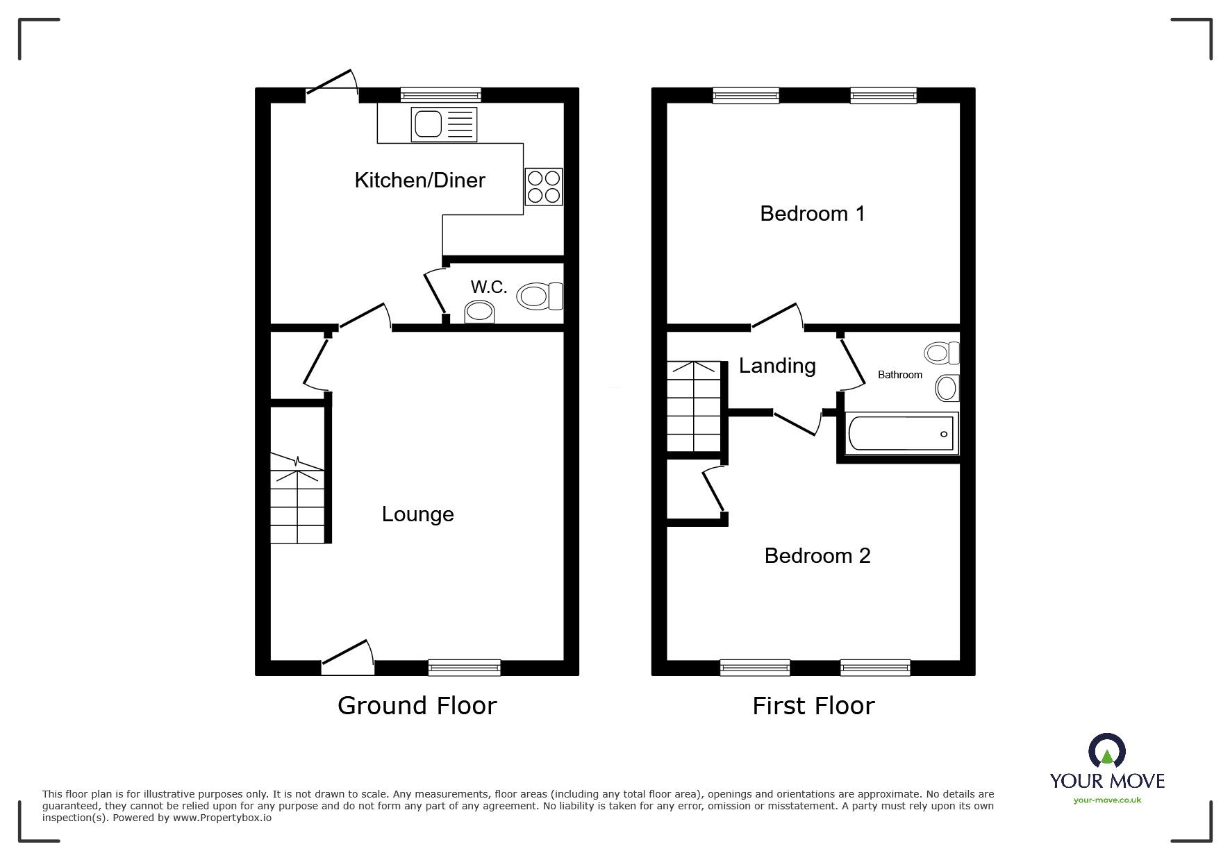 Floorplan of 2 bedroom Mid Terrace House to rent, Oakengates Road, Donnington, Shropshire, TF2