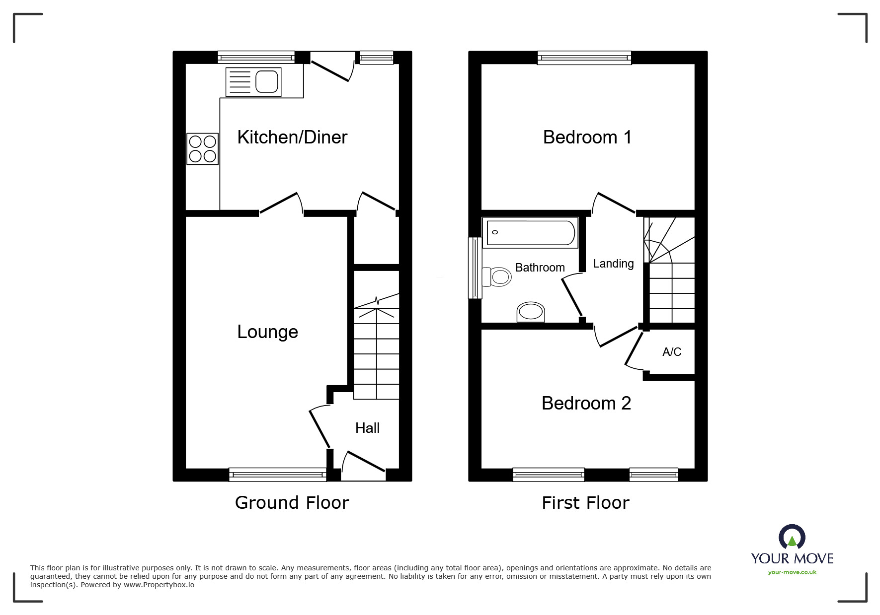 Floorplan of 2 bedroom  House to rent, Lidgates Green, Arleston, Shropshire, TF1