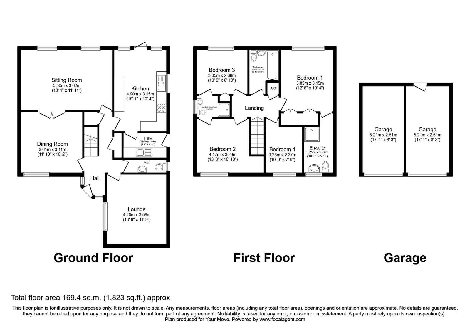 Floorplan of 4 bedroom Detached House for sale, Wyndham Grove, Priorslee, Shropshire, TF2