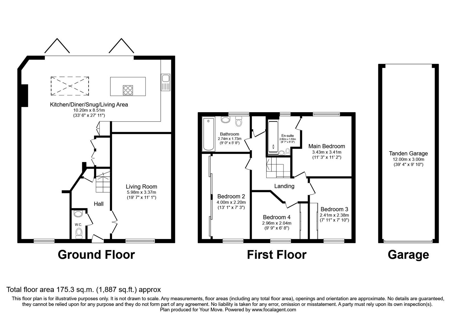 Floorplan of 4 bedroom Link Detached House for sale, Village Drive, Lawley Village, Shropshire, TF4