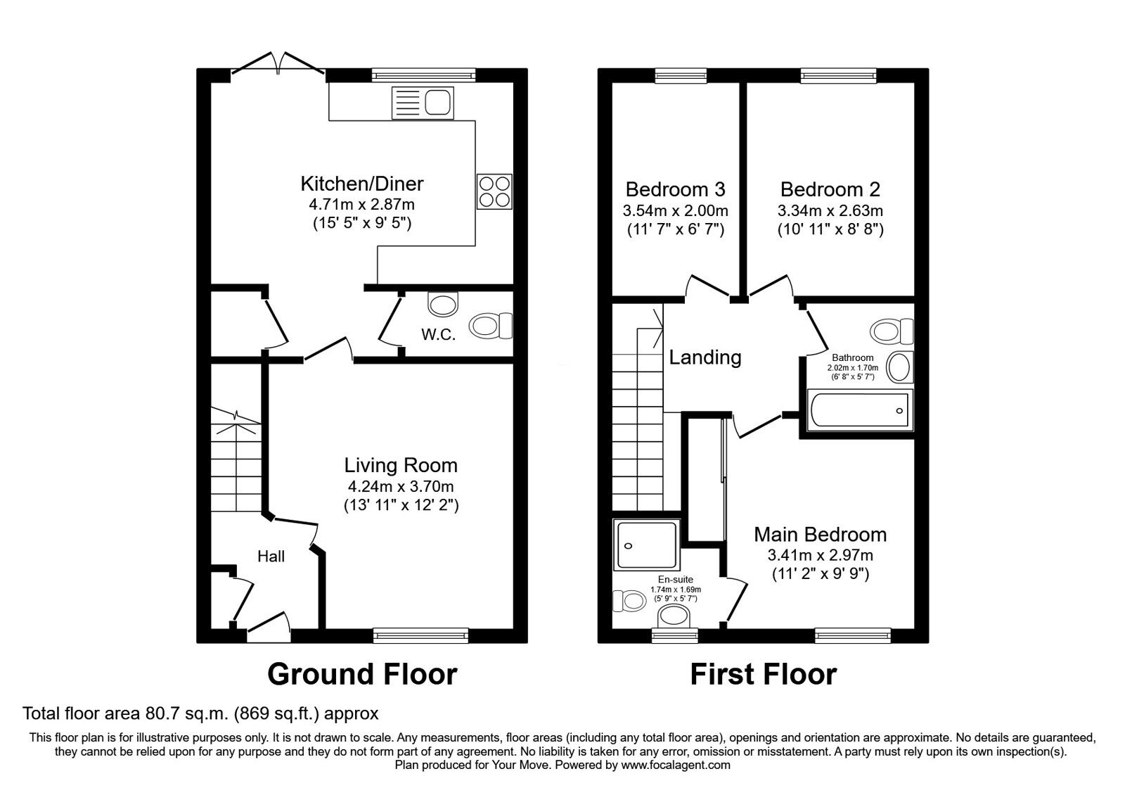 Floorplan of 3 bedroom Semi Detached House for sale, Meyer Crescent, Dawley Bank, Telford And Wrekin,, TF4