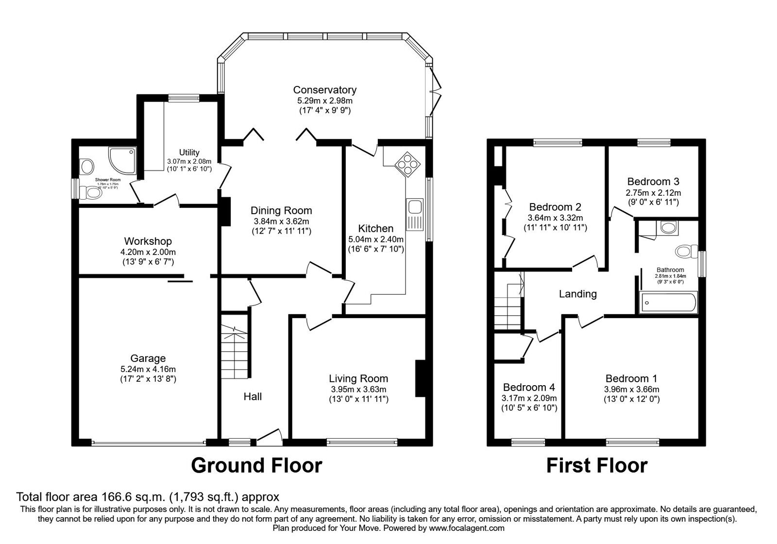 Floorplan of 4 bedroom Detached House for sale, Leegomery Road, Wellington, Shropshire, TF1